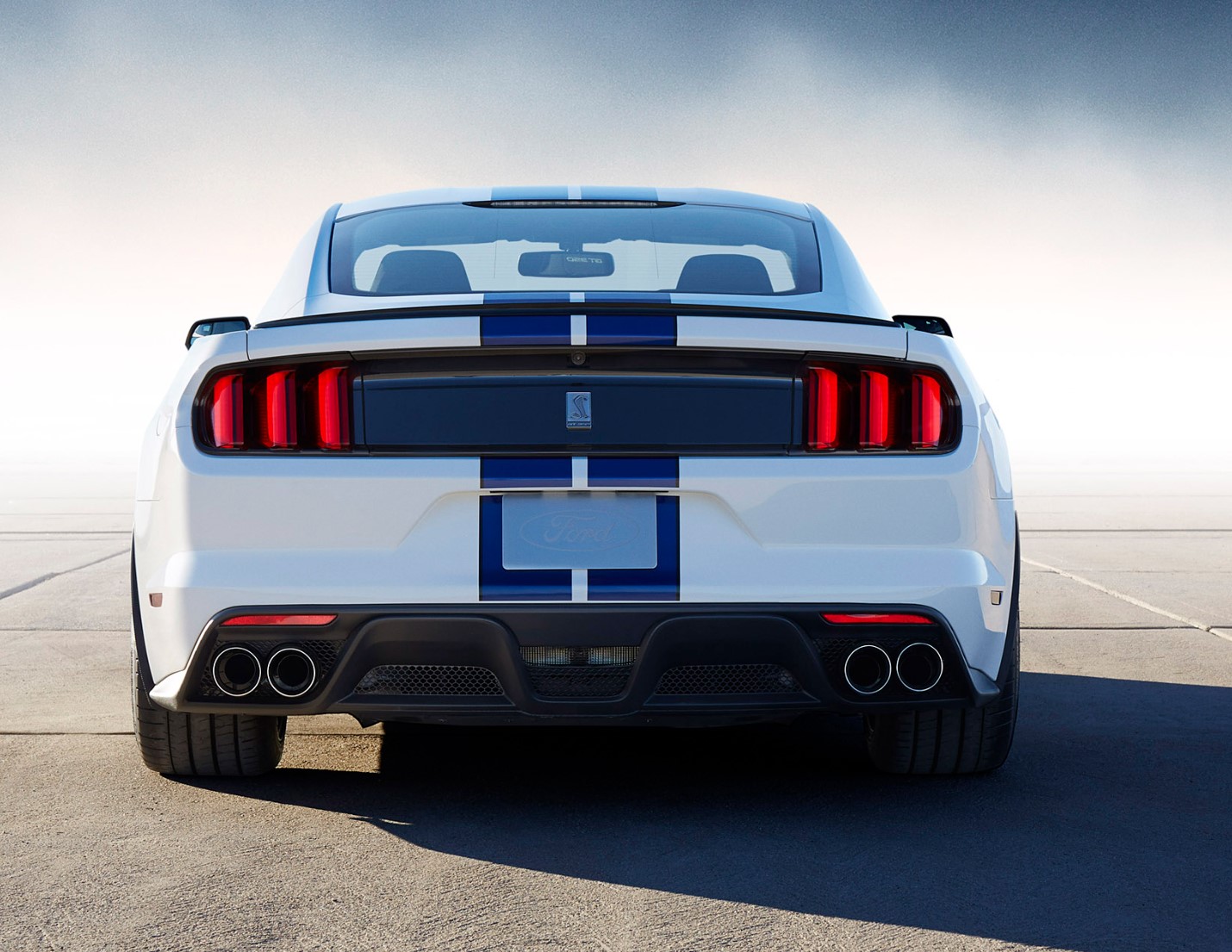 ბამპერის MUSTANG 2015-2017 ქვედა პლასმასი უკანა GT350 (მაყუჩის დაბოლოებით)